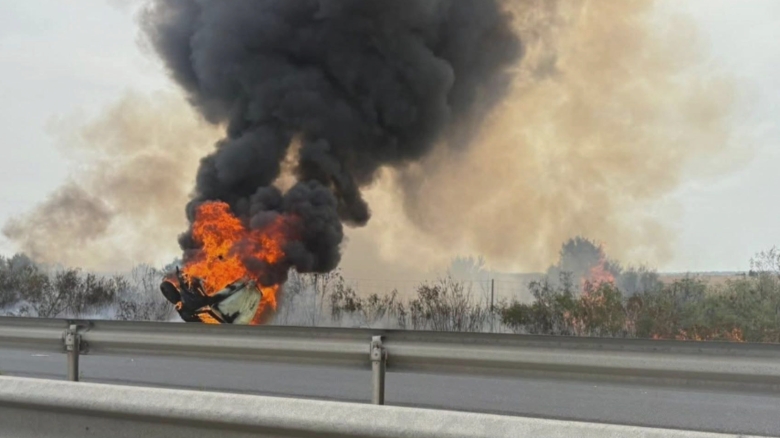 accident pe autostrada a1 bucuresti pitesti pe sensul spre capitala o masina a luat foc 68bc388bf3fea