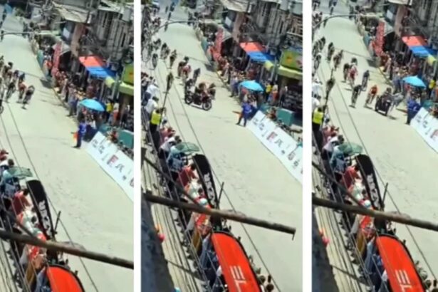 incident socant la turul venezuelei o motocicleta a politiei s a izbit de ciclisti in plina cursa 68c1e62fb78f2