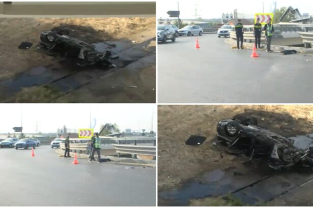 tragedie pe centura capitalei doi oameni au murit dupa ce masina lor a cazut de pe un pod si a fost cuprinsa de flacari 68bd252b44c23