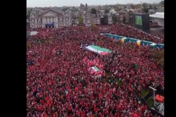 sute de mii de oameni au manifestat duminica la amsterdam impotriva razboiului din gaza video 68e2abb21dcca