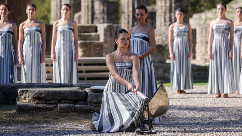 aprinderea flacarii olimpice pentru jocurile de iarna pusa in pericol de vremea rea din grecia ceremonia are loc miercuri la olympia 6928aea91afee