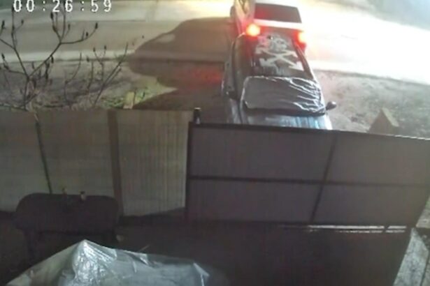 autospeciala de politie surprinsa lovind o masina parcata la poarta echipajul a parasit locul accidentului inainte sa fie observat video 6931d69a215d4