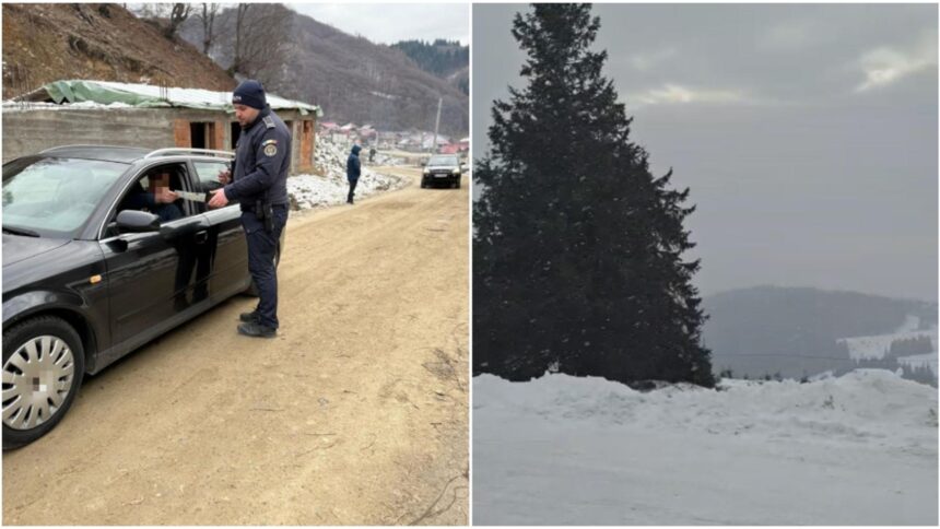 mare atentie soferi drumul care duce catre varful lui roman in zona montana a localitatii horezu inchis din cauza viscolului 6957d16dd49b9