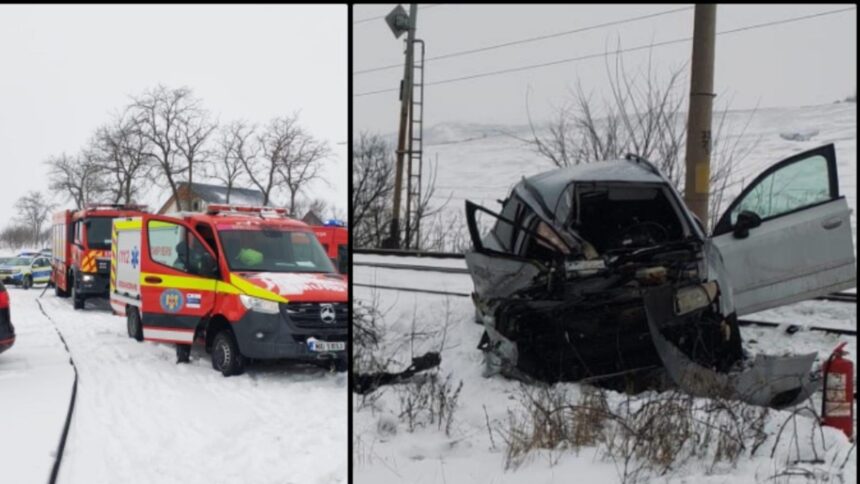accident feroviar in iasi un tren de pasageri a lovit un autoturism doua persoane ranite 6995c6d841212