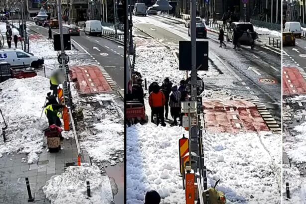 o noua bataie de joc marca romprest dupa ce au lasat sectorul 1 ingropat sub nameti acum echipele companiei au aruncat zapada in mijlocul caii victoriei video 69a1d6b062c58