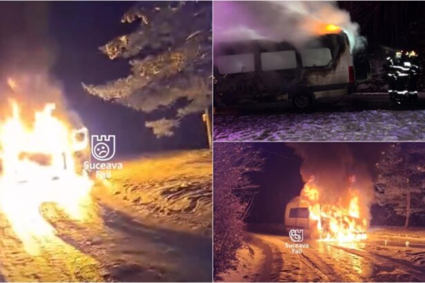 panica in judetul suceava microbuz de transport persoane cuprins de flacari video 698398103a0a1