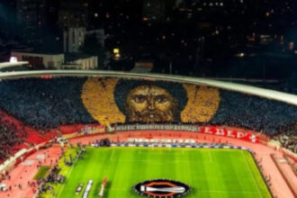 foto clubul steaua rosie belgrad amendat de uefa pentru o scenografie care prezenta o icoana a lui iisus 69c91796d03c2
